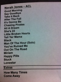 Norah Jones set list
