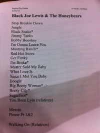 Black Joe Lewis & The Honeybears Setlist