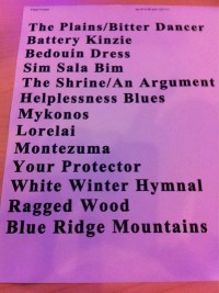 Fleet Foxes Setlist