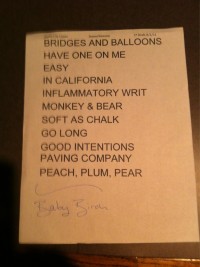 Joanna Newsom Setlist