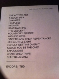 Bob Mould Set List