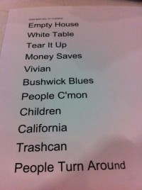 Delta Spirit Set List