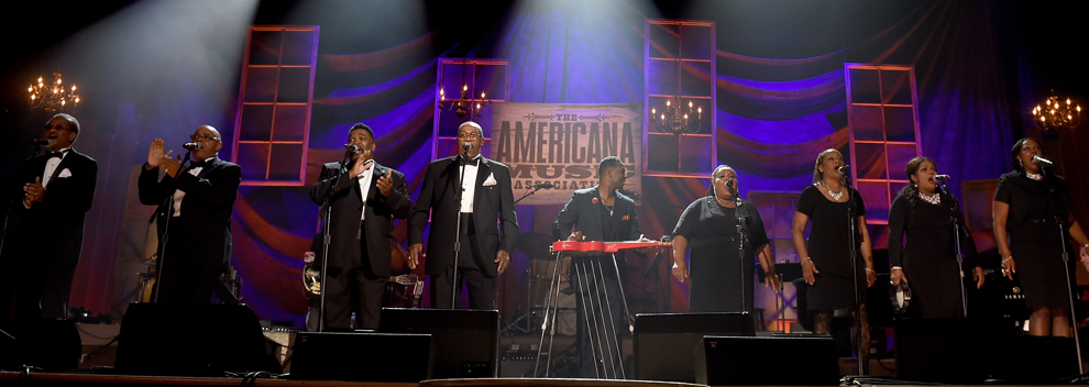 The Fairfield Four, Robert Randolph, and The McCrary Sisters perform. Photo by Erika Goldring/Getty Images for Americana Music
